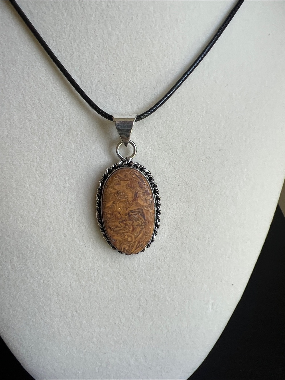 Marium Jasper Oval Pendant Necklace